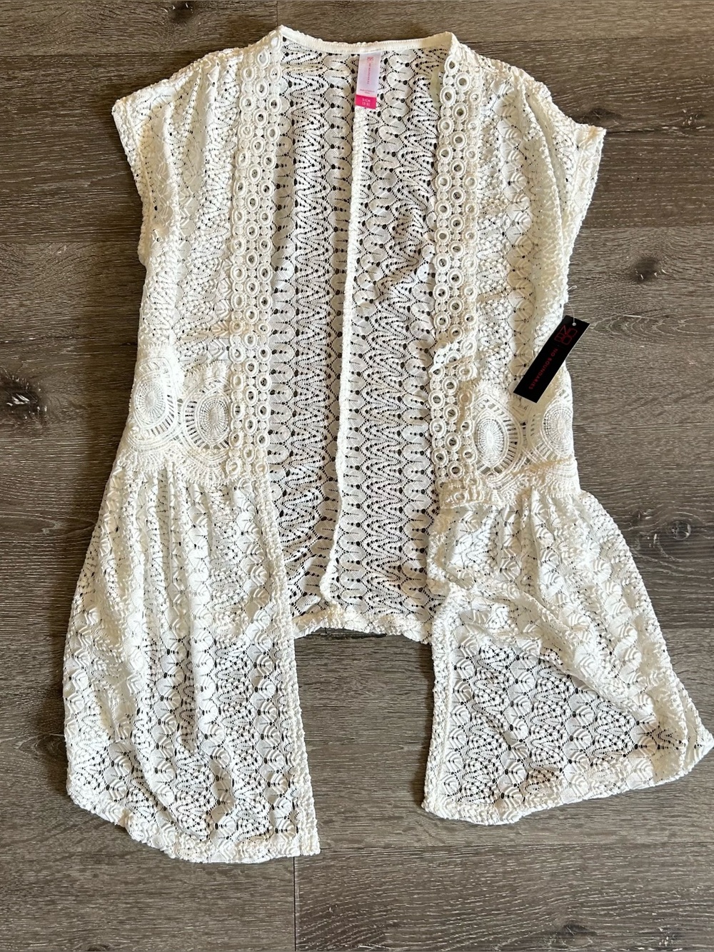 NWT Small No Boundaries Off White Open Knit Cardigan Lightweight